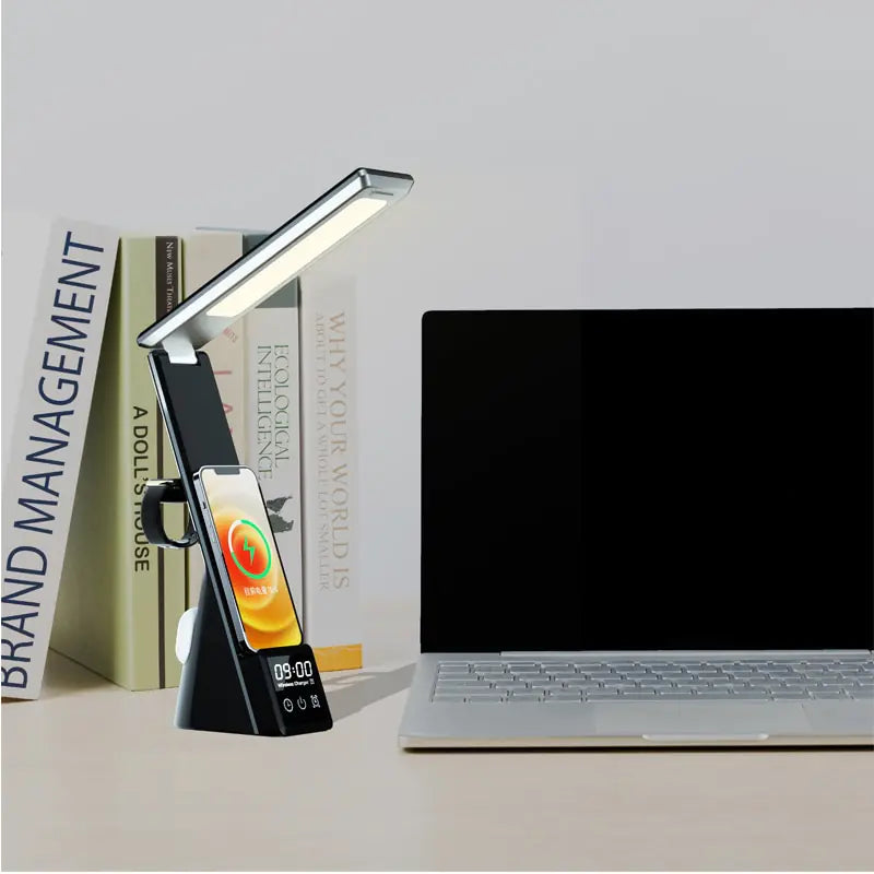 Lampe de bureau multifonction chargeur sans fil 3 en 1